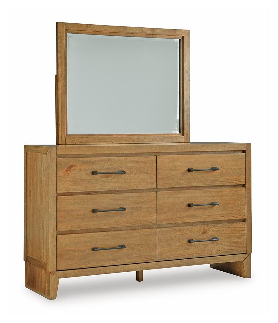 Sherbana Dresser and Mirror - Light Brown  (B833-SI)