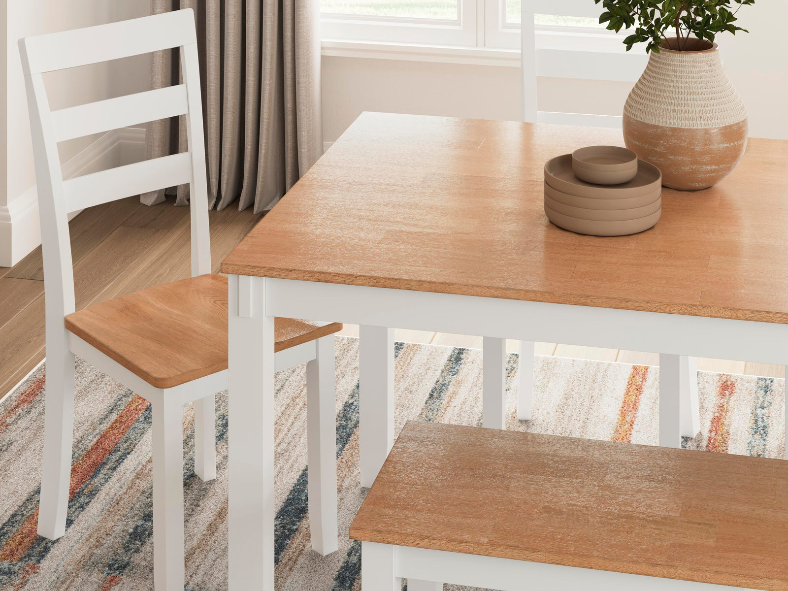Gesthaven Dining Table with 4 Chairs and Bench (Set of 6) (D398-SI) - Image 6