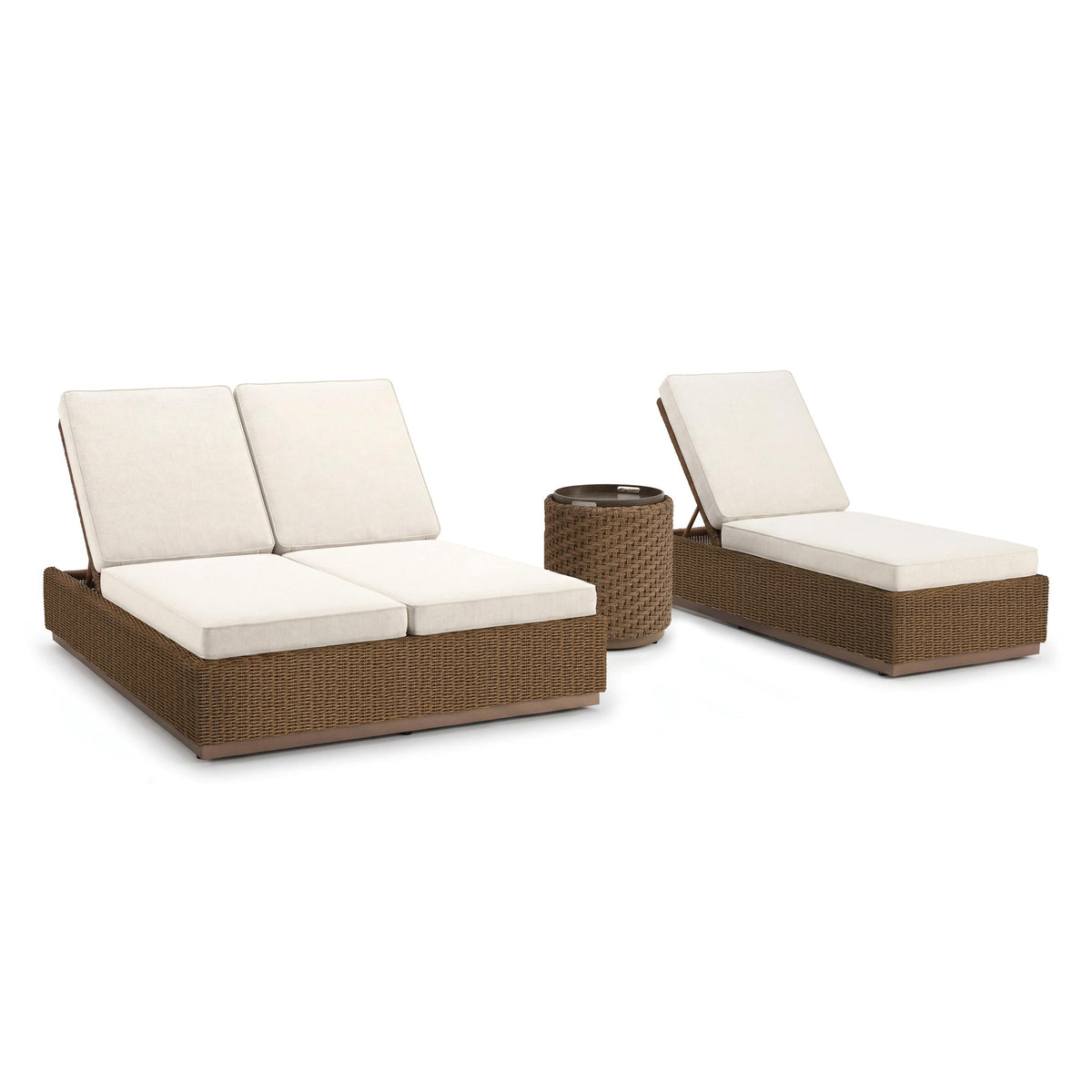 Alabaster Outdoor Double Lounge with Cushion (P288-SI)