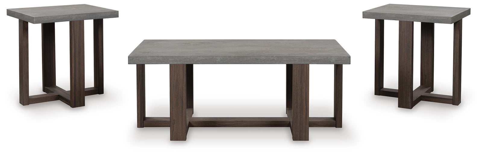 Dynnford Table (Set of 3) - Gray/Brown  (T216-SI) - Image 3