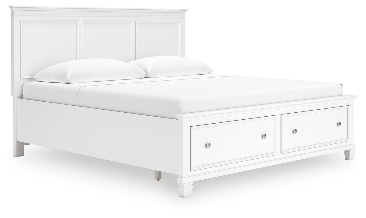 Fortman Panel Storage Bed - White  (B680-SI)