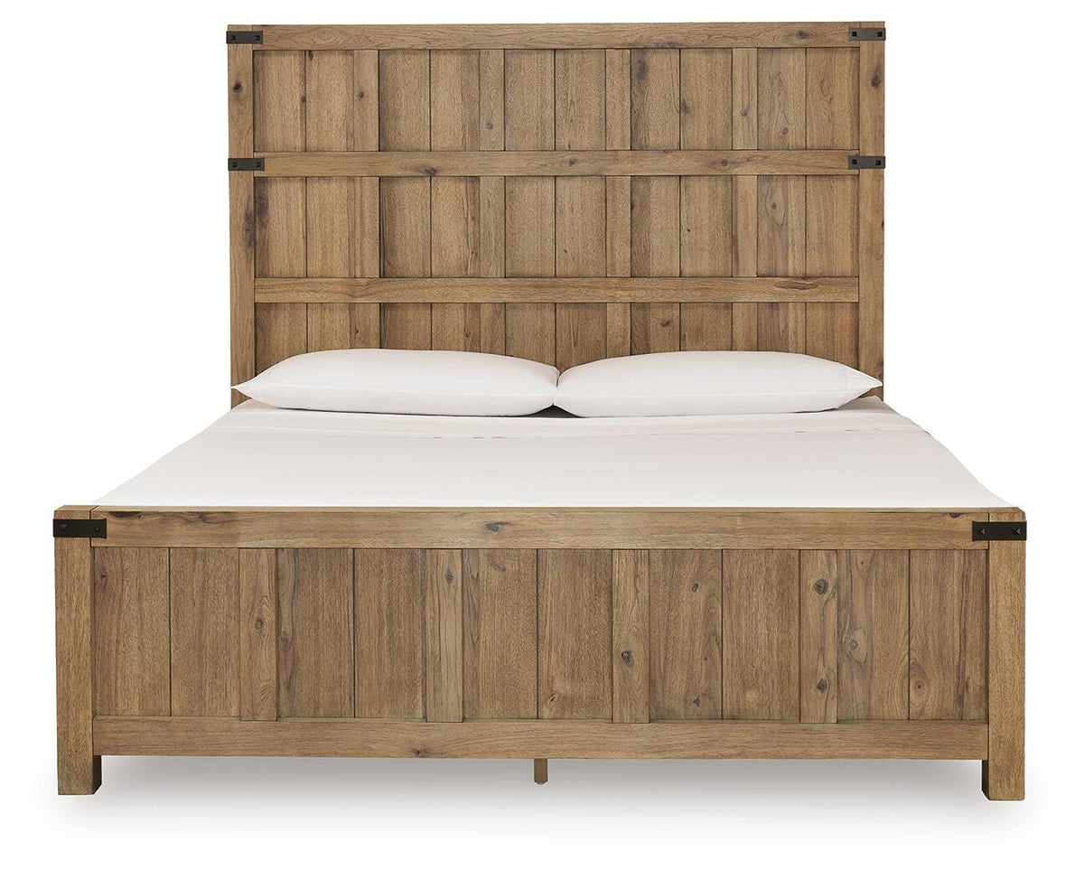 Ridgester Panel Bed - Light Brown  (B858-SI) - Image 4