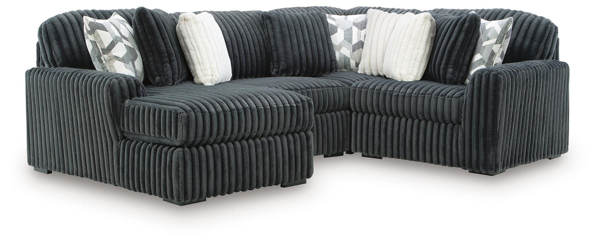 Midnight-Madness 4-Piece Sectional with Chaise (98105-SI)