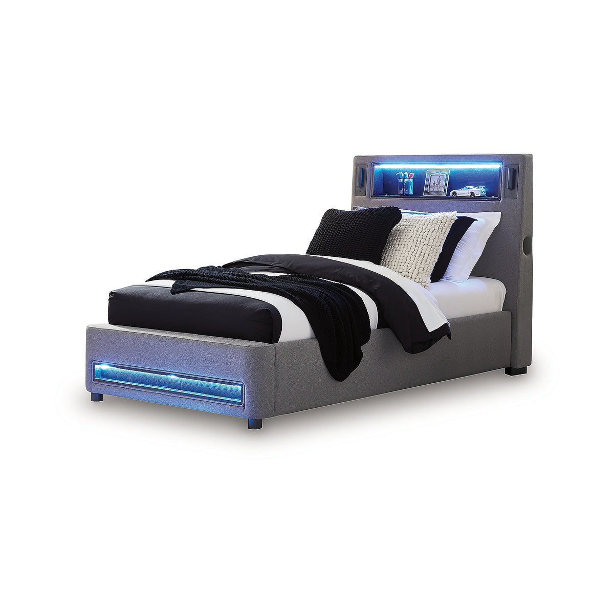Verishaw Twin Upholstered Bed (PCB2721-SI) - Image 6