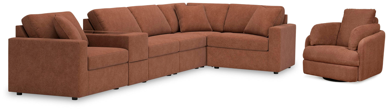 Modmax 6-Piece Sectional and Swivel Glider Recliner (92102-SI)