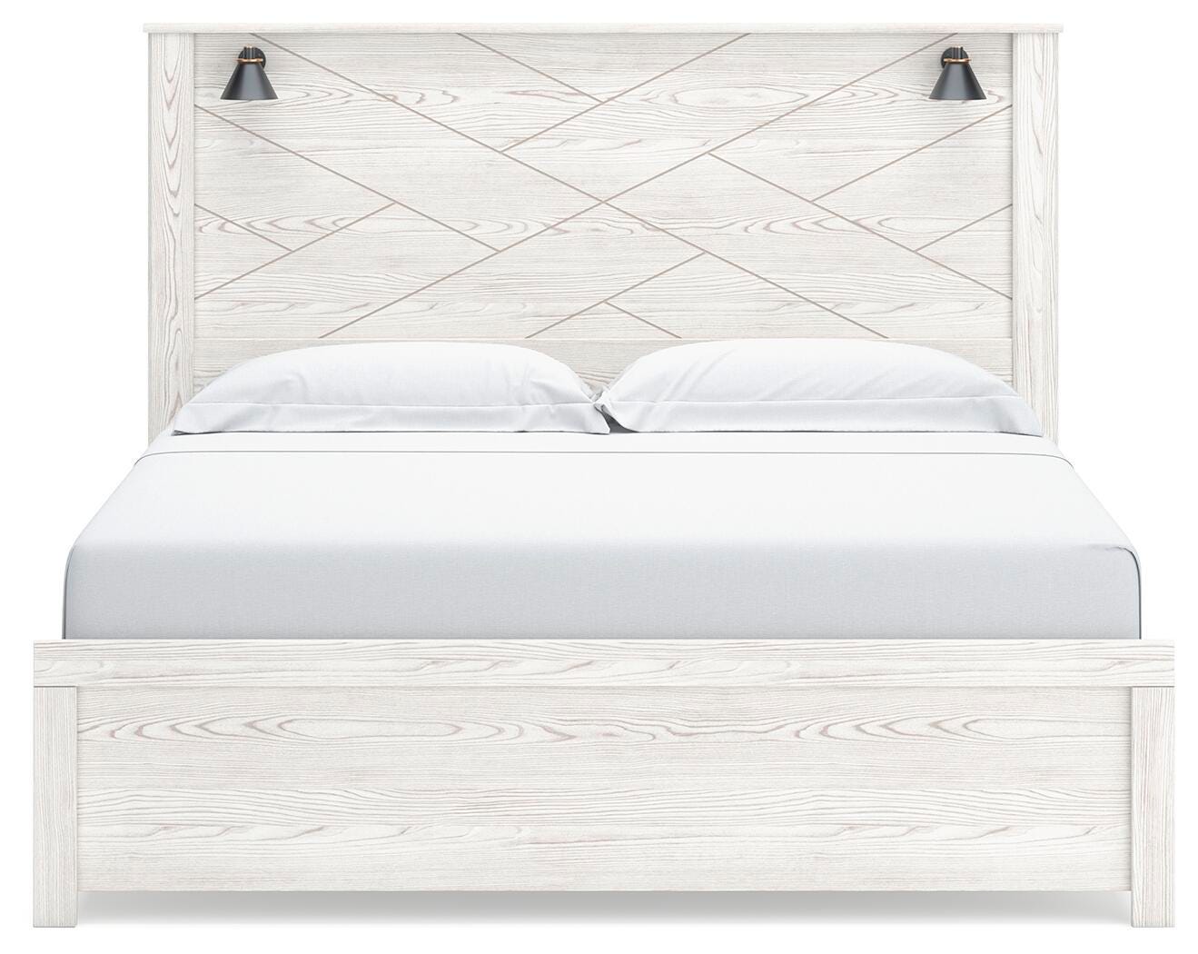 Gerridan Panel Bed, Dresser, Mirror and 2 Nightstands - White/Gray  (B1190-SI) - Image 3
