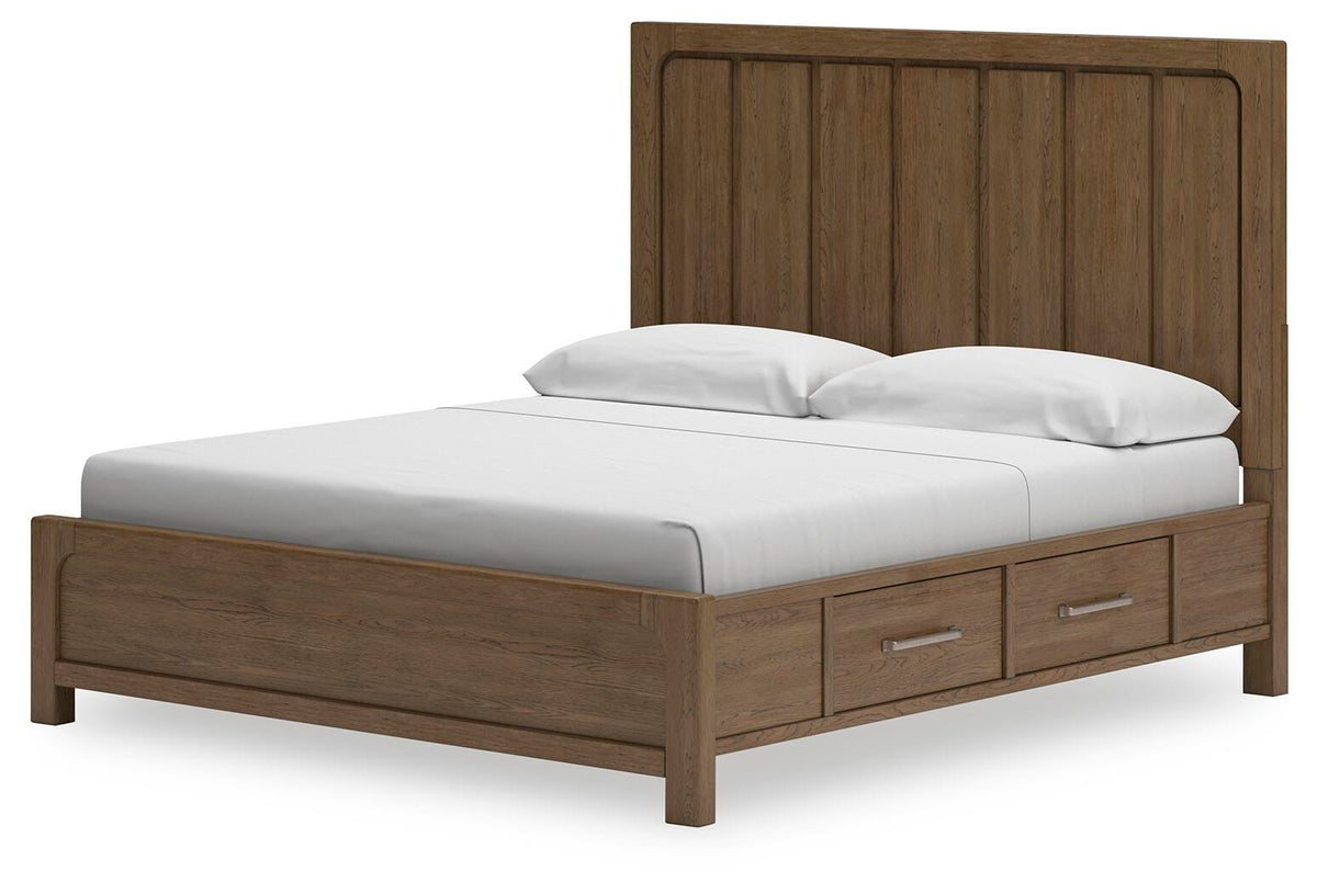 Cabalynn Panel Bed with Storage, Dresser and Mirror - Light Brown  (B974-SI) - Image 12