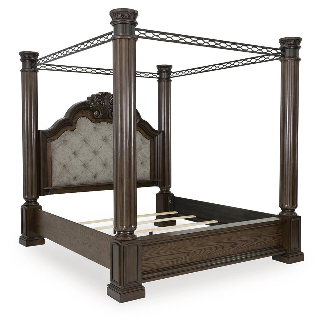 Maylee Poster Bed and 2 Nightstands (B947-SI) - Image 3