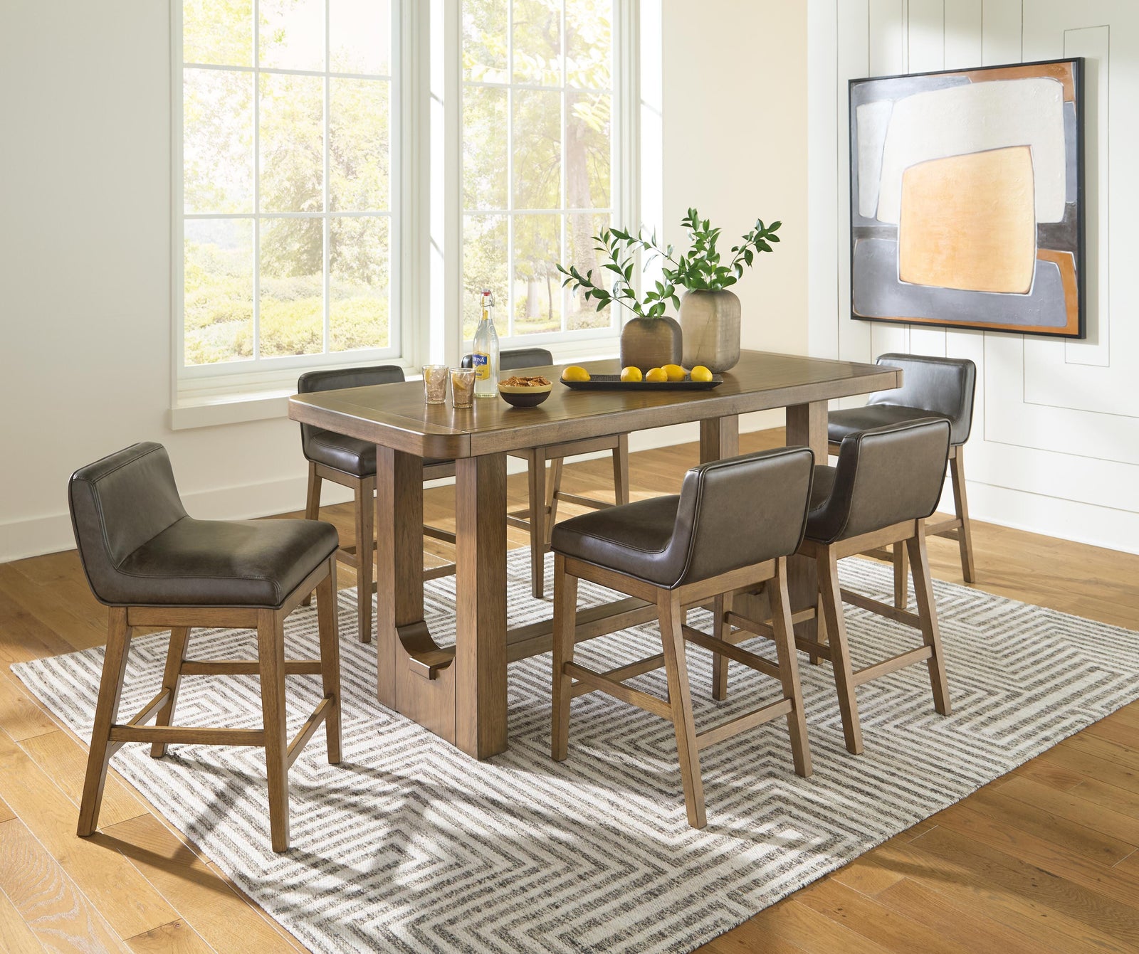 Cabalynn Counter Height Dining Table and 6 Barstools (D974-SI) - Image 12