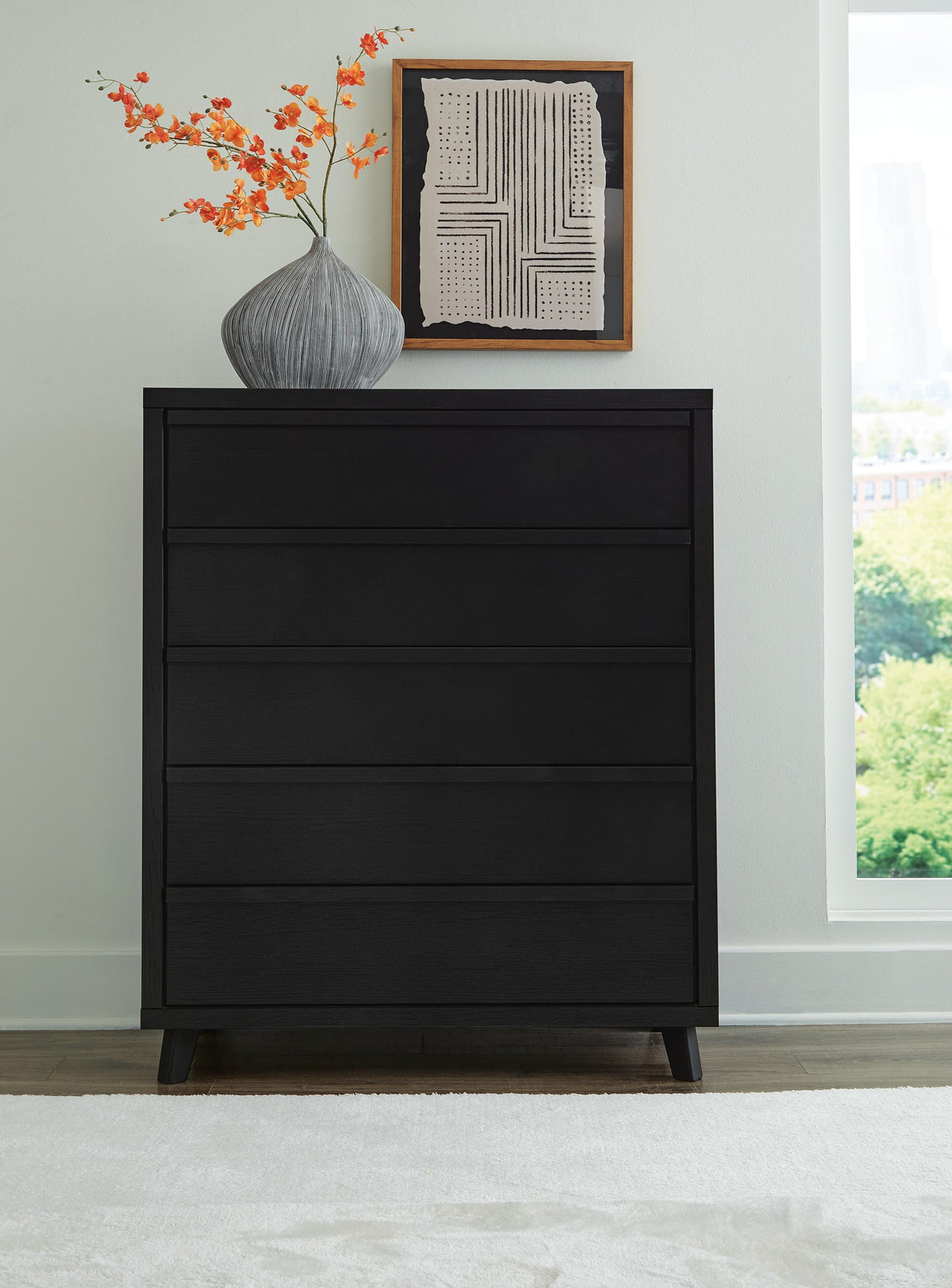 Danziar Bed, Dresser, Mirror, Chest and Nightstand - Black  (B1013-SI) - Image 19