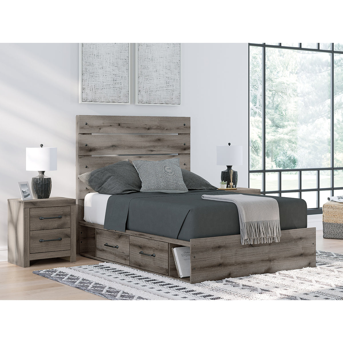 Graystorm Full Panel Bed with Storage (PCB2405-SI) - Image 10