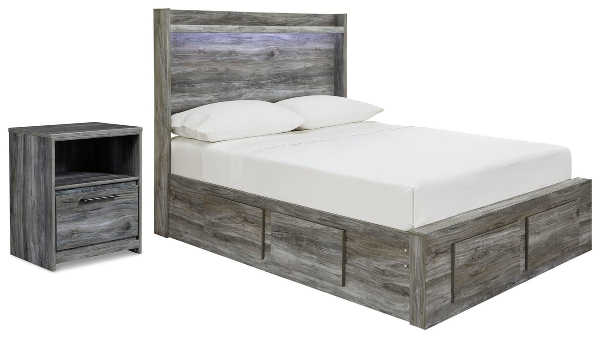 Baystorm Panel Storage Bed and Nightstand - Gray  (B221-SI)