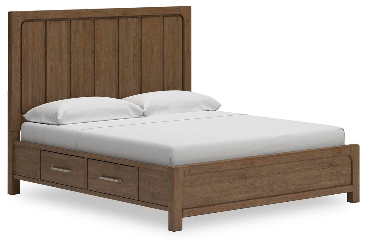 Cabalynn Panel Bed with Storage, Dresser and Mirror - Light Brown  (B974-SI) - Image 8