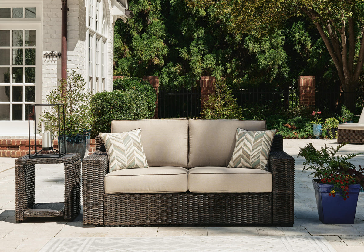 Coastline Bay Outdoor Loveseat with Cushion (P784-SI) - Image 5