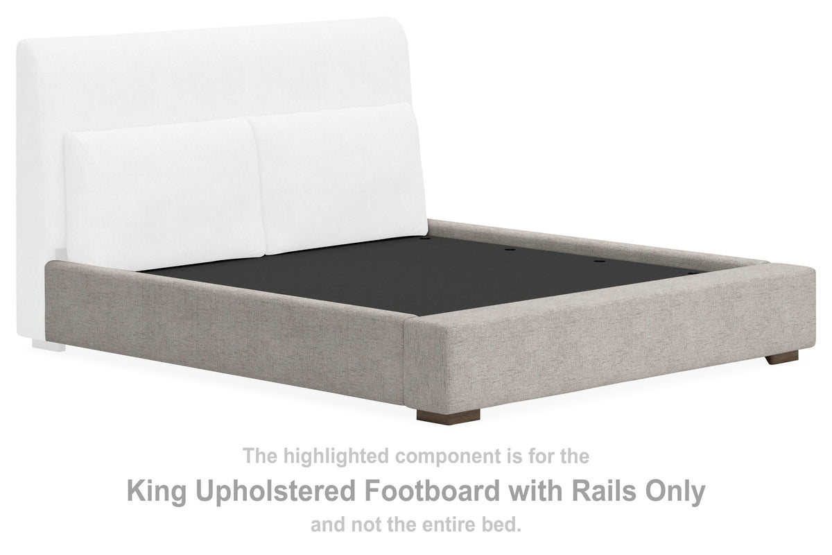 Cabalynn Upholstered Footboard with Rails - Oatmeal  (B974-SI)