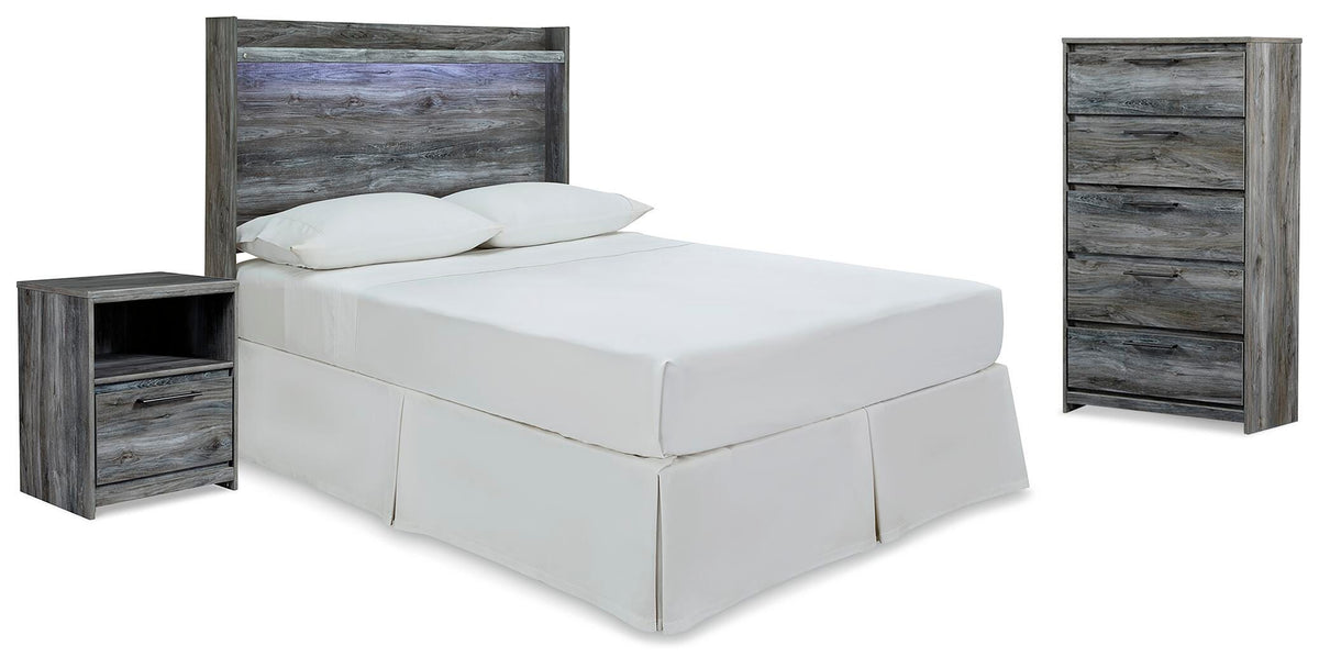 Baystorm Panel Headboard, Chest and Nightstand - Gray  (B221-SI)