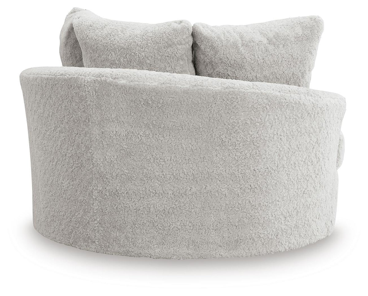 Cuddle Plush 3-Piece Sectional, Chair and Ottoman (PC59106-SI) - Image 6