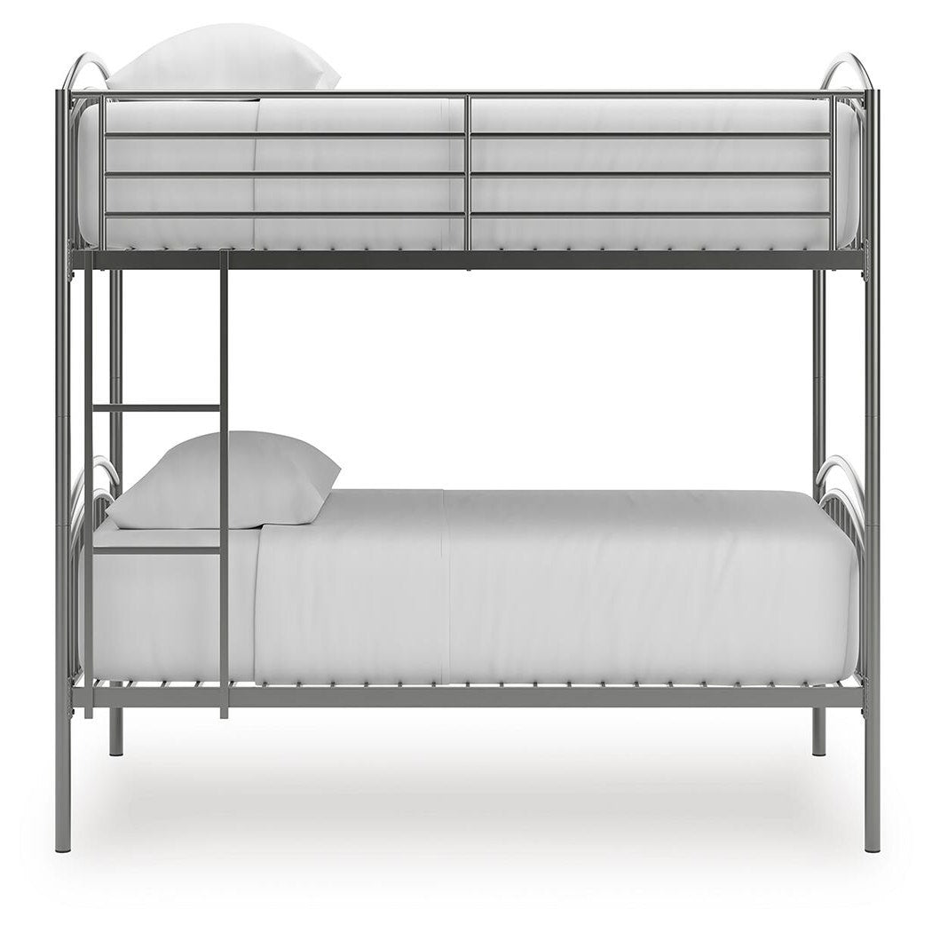 Lanceburg Twin over Twin Bunk Bed and 2 Mattresses (PCB400-SI) - Image 3