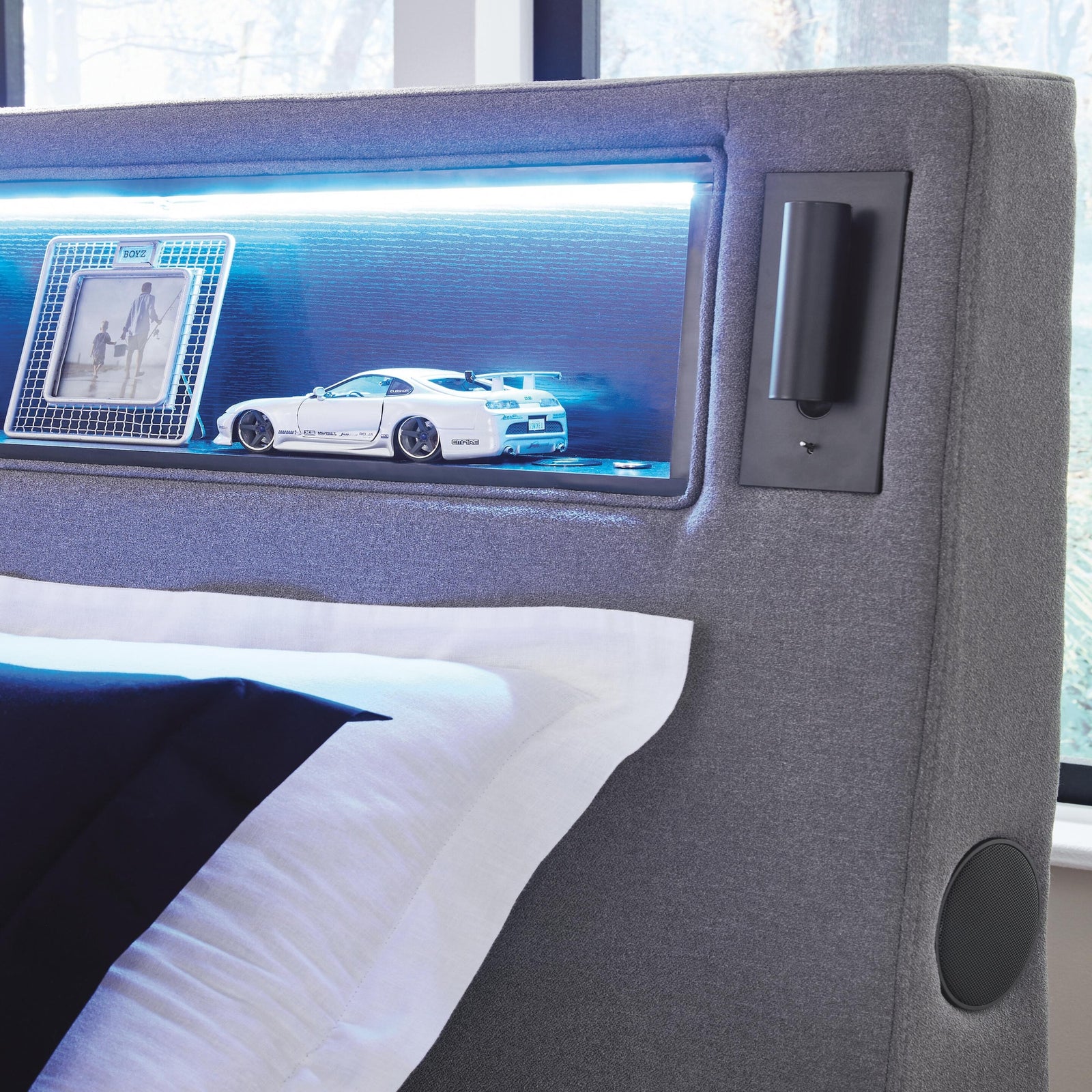 Finigale Twin Upholstered Bed with Wireless Audio (PCB2721-SI) - Image 12