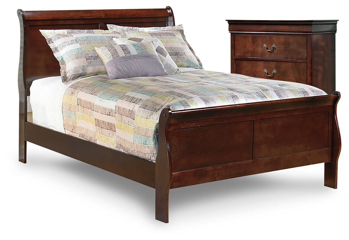 Alisdair Sleigh Bed and Chest - Reddish Brown  (B376-SI)