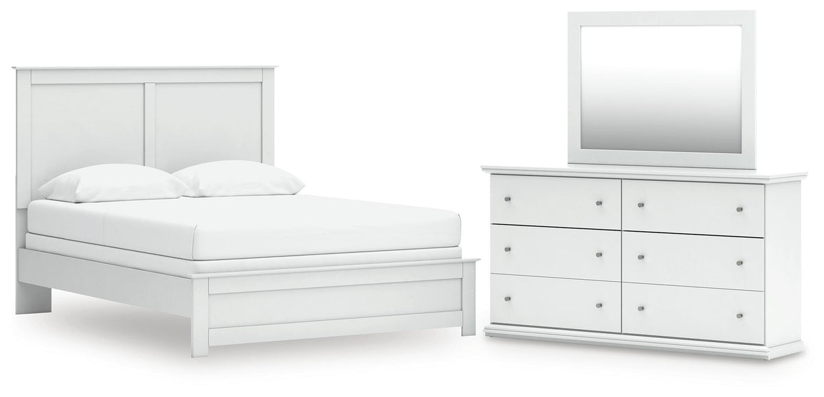 Bostwick Shoals Panel Bed, Dresser and Mirror - White  (B139-SI)