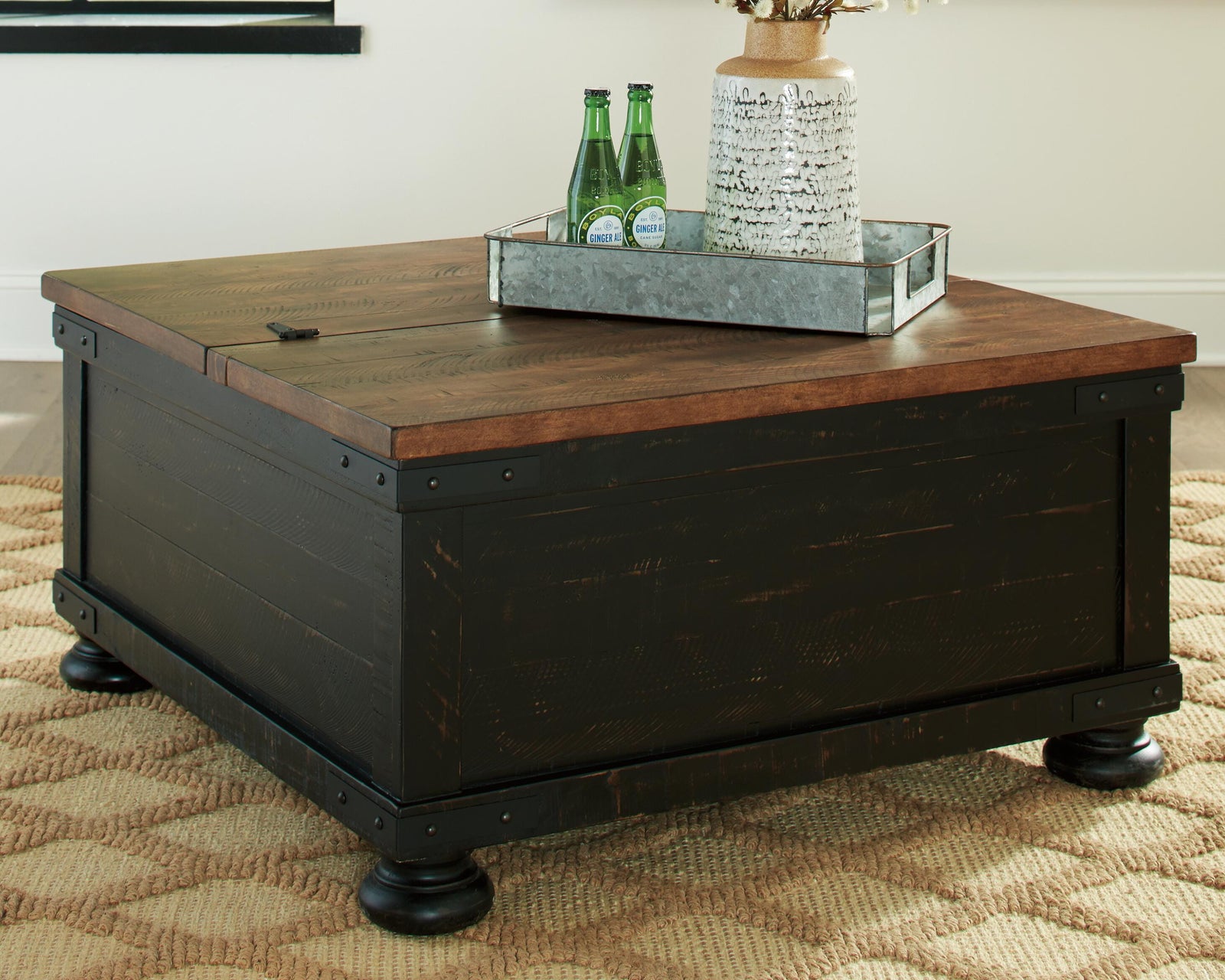 Valebeck Coffee Table and 2 End Tables - Black/Brown  (T468-SI) - Image 5