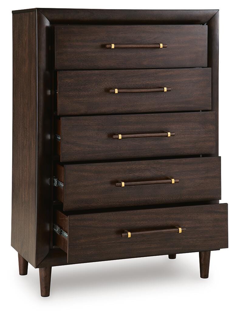 Dantenton Chest of Drawers - Merlot  (B611-SI) - Image 4