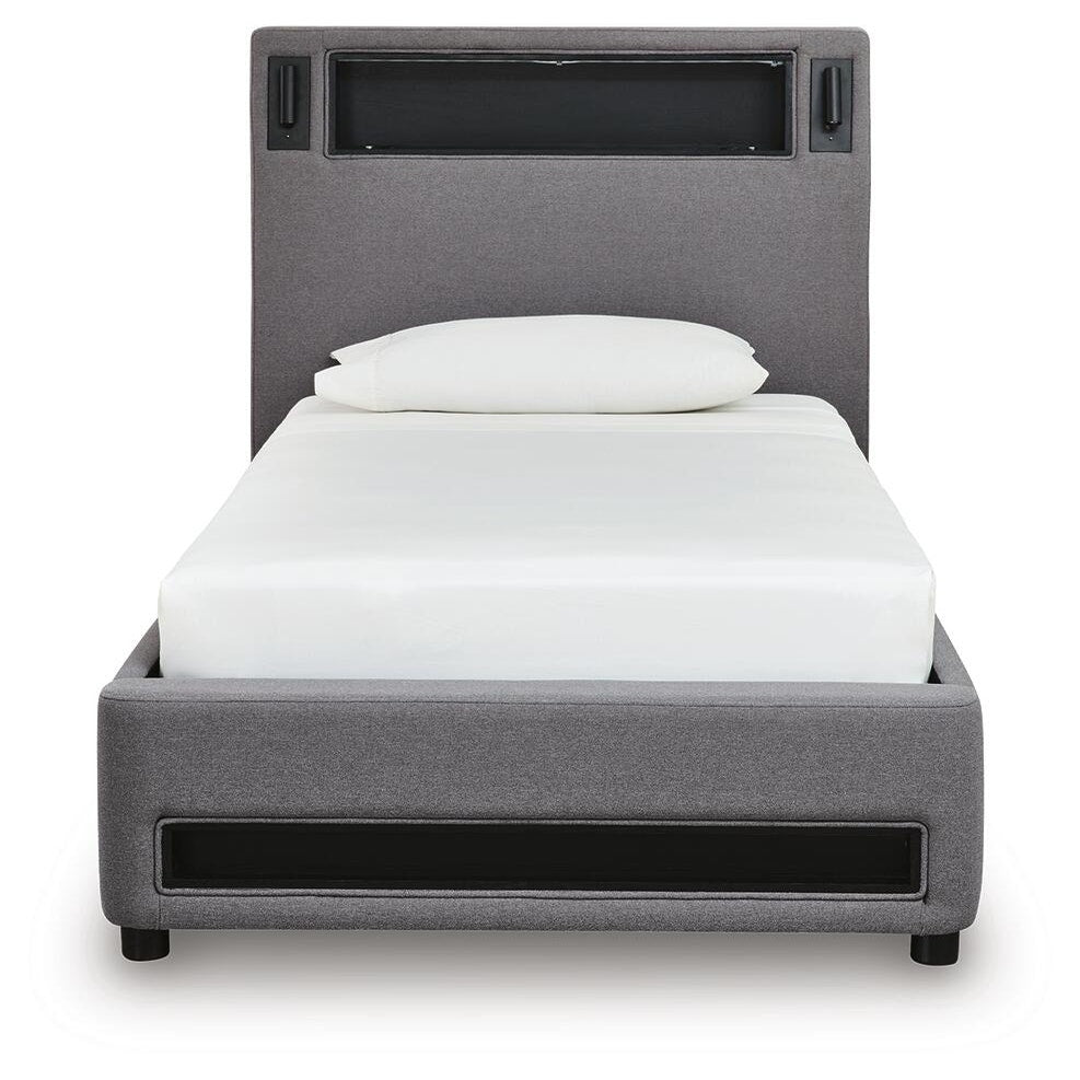 Finigale Twin Upholstered Bed with Wireless Audio (PCB2721-SI) - Image 4