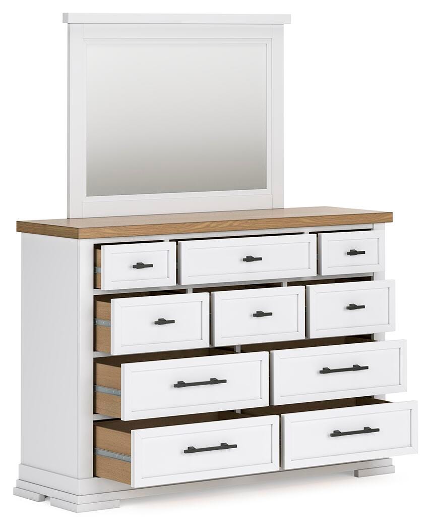 Ashbryn Panel Storage Bed, Dresser and Mirror - White/Natural  (B844-SI) - Image 5