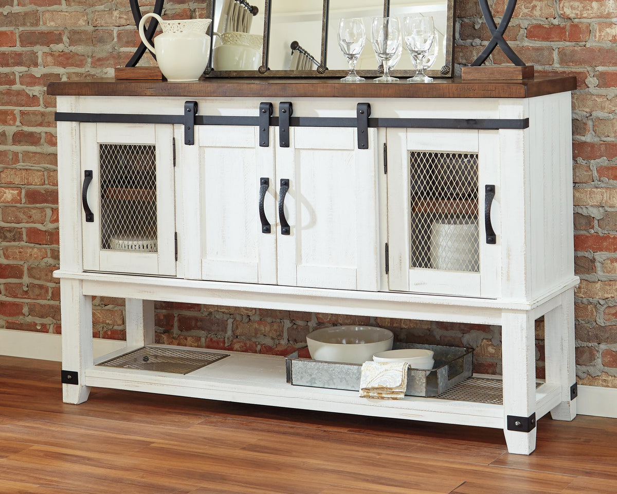 Valebeck Counter Height Dining Table, 4 Barstools and Server (D546-SI) - Image 13