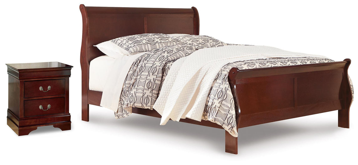 Alisdair Sleigh Bed and Nightstand (B376-SI)