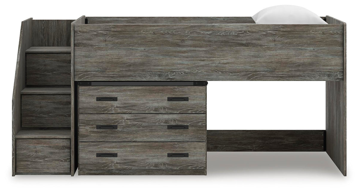 Frandern Loft Bed with Drawer Storage (Youth) - Gray  (B4480-SI) - Image 6