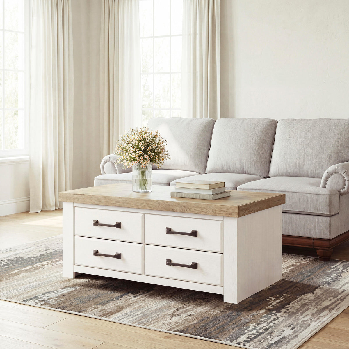 Savonport Coffee Table - White/Brown  (T4615-SI) - Image 5