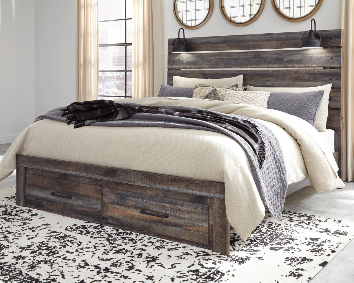 Drystan Panel Bed with 2 Storage Drawers - Multi  (B211-SI) - Image 2