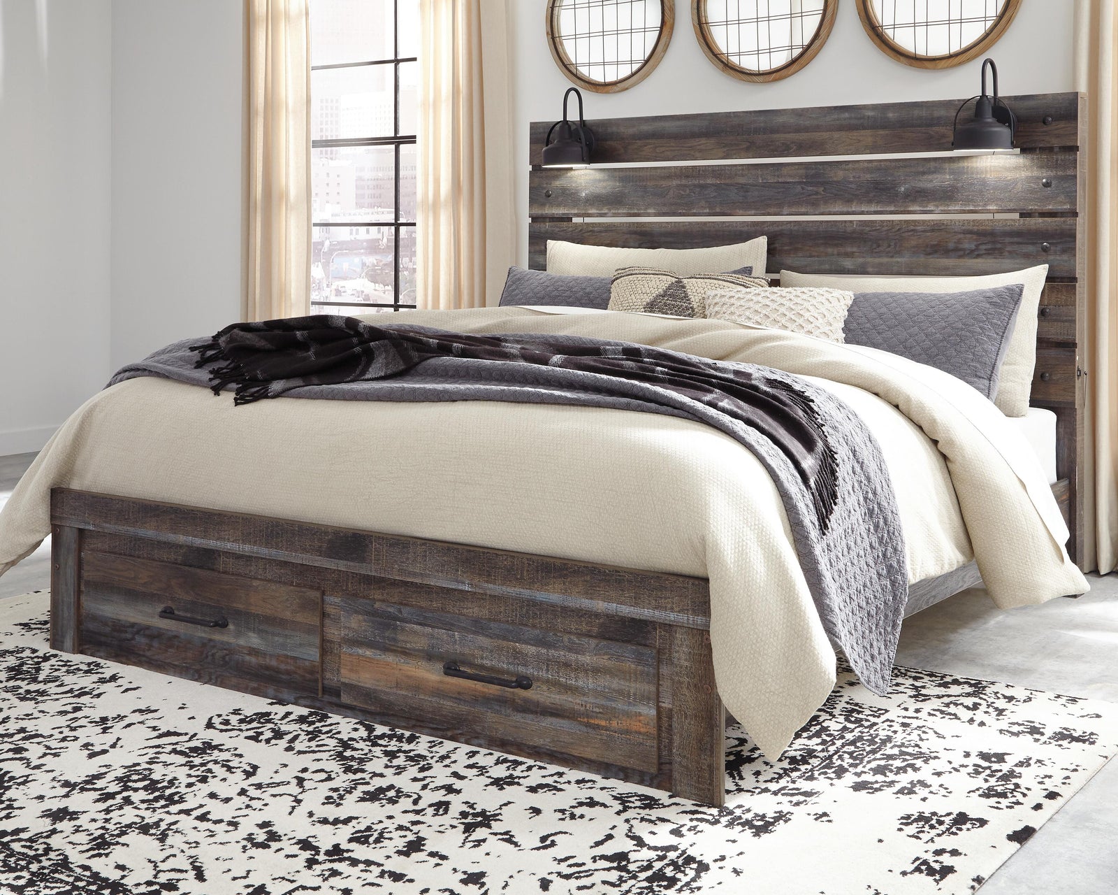 Drystan Panel Storage Bed, Dresser, Mirror and Nightstand - Multi  (B211-SI) - Image 7