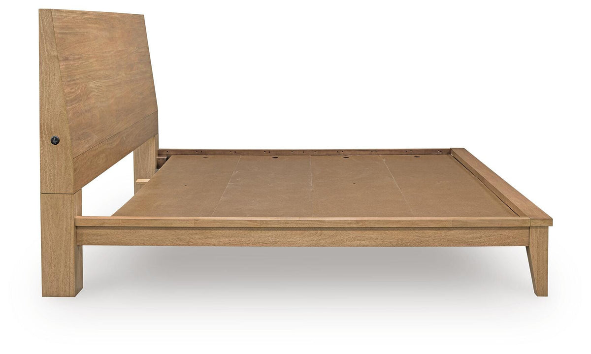 Sherbana Panel Bed - Light Brown  (B833-SI) - Image 4