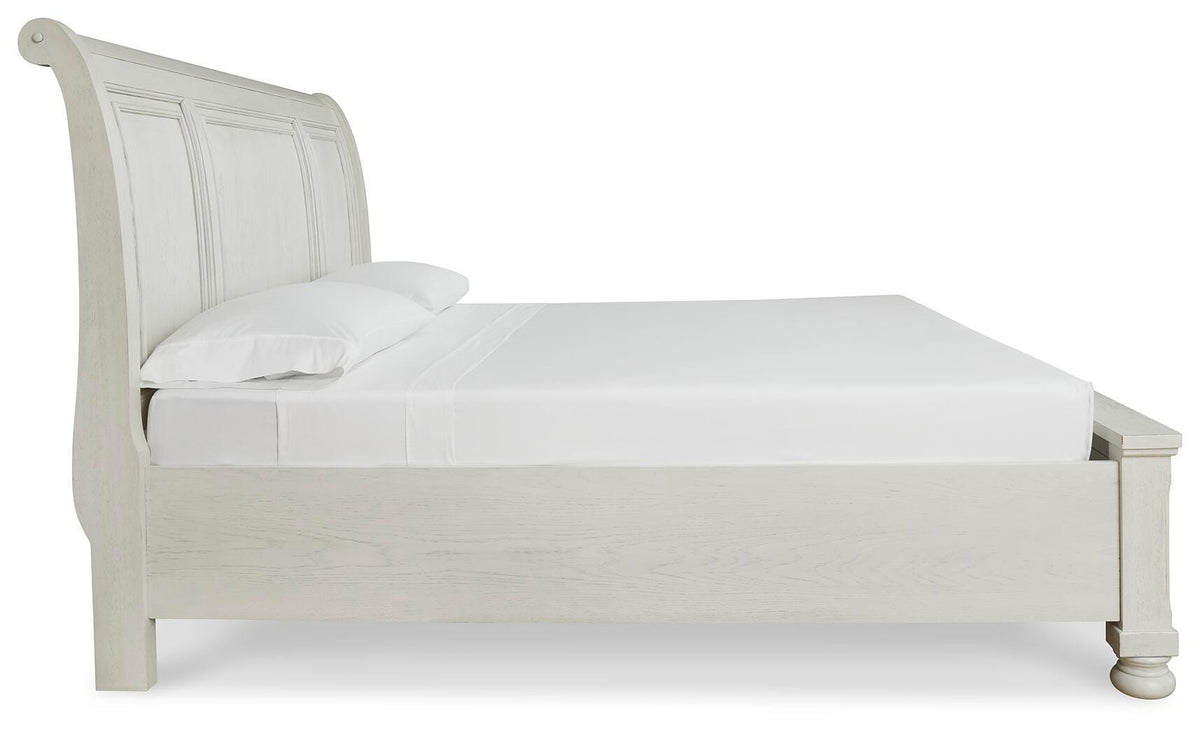 Robbinsdale Sleigh Bed with Storage - Antique White  (B742-SI) - Image 5