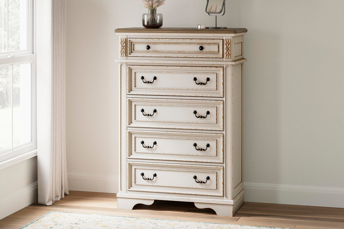 Realyn Upholstered Panel Bed and Chest - Two-tone  (B743-SI) - Image 10