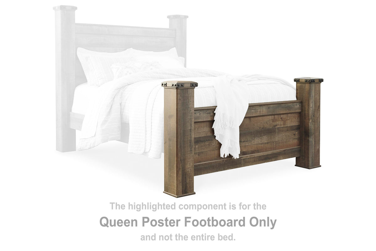 Trinell Poster Footboard - Brown  (B446-SI)
