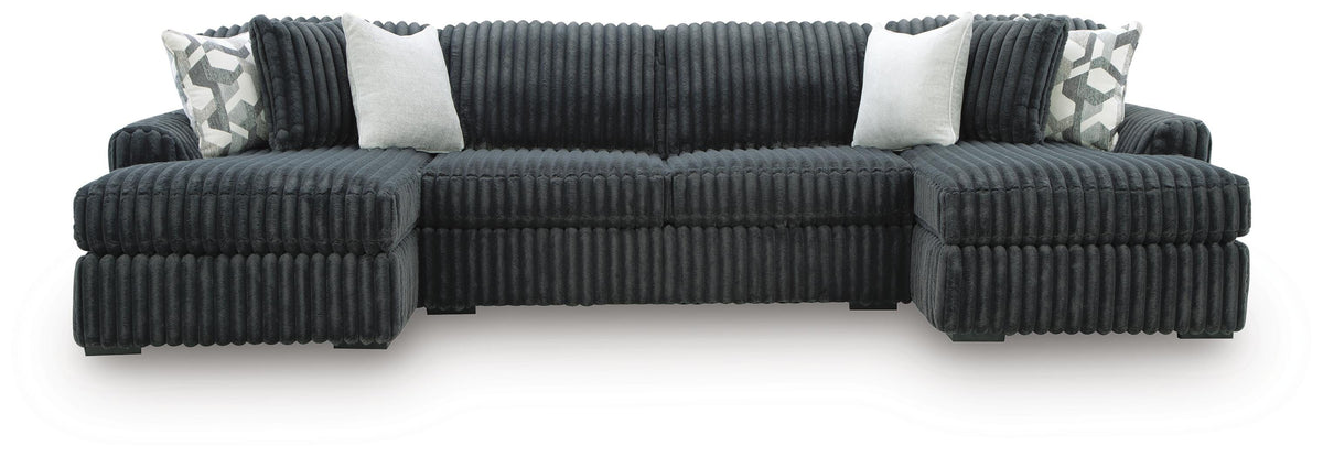 Midnight-Madness 3-Piece Double Chaise Sectional (98105-SI)
