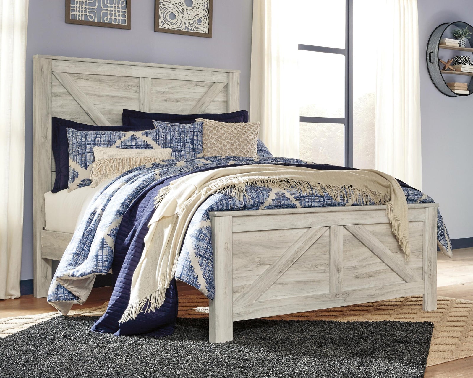 Bellaby Crossbuck Panel Bed - Whitewash  (B331-SI) - Image 2