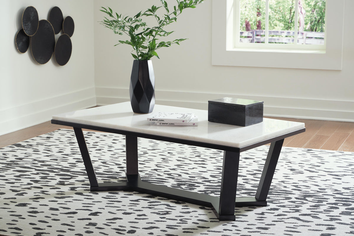 Fostead Coffee Table and 2 Ends - White/Espresso  (T770-SI) - Image 10