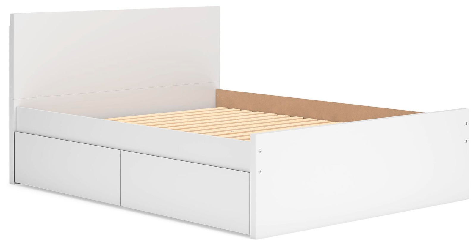Onita Panel Platform Bed with 2 Side Storage - White  (EB9630-SI) - Image 2