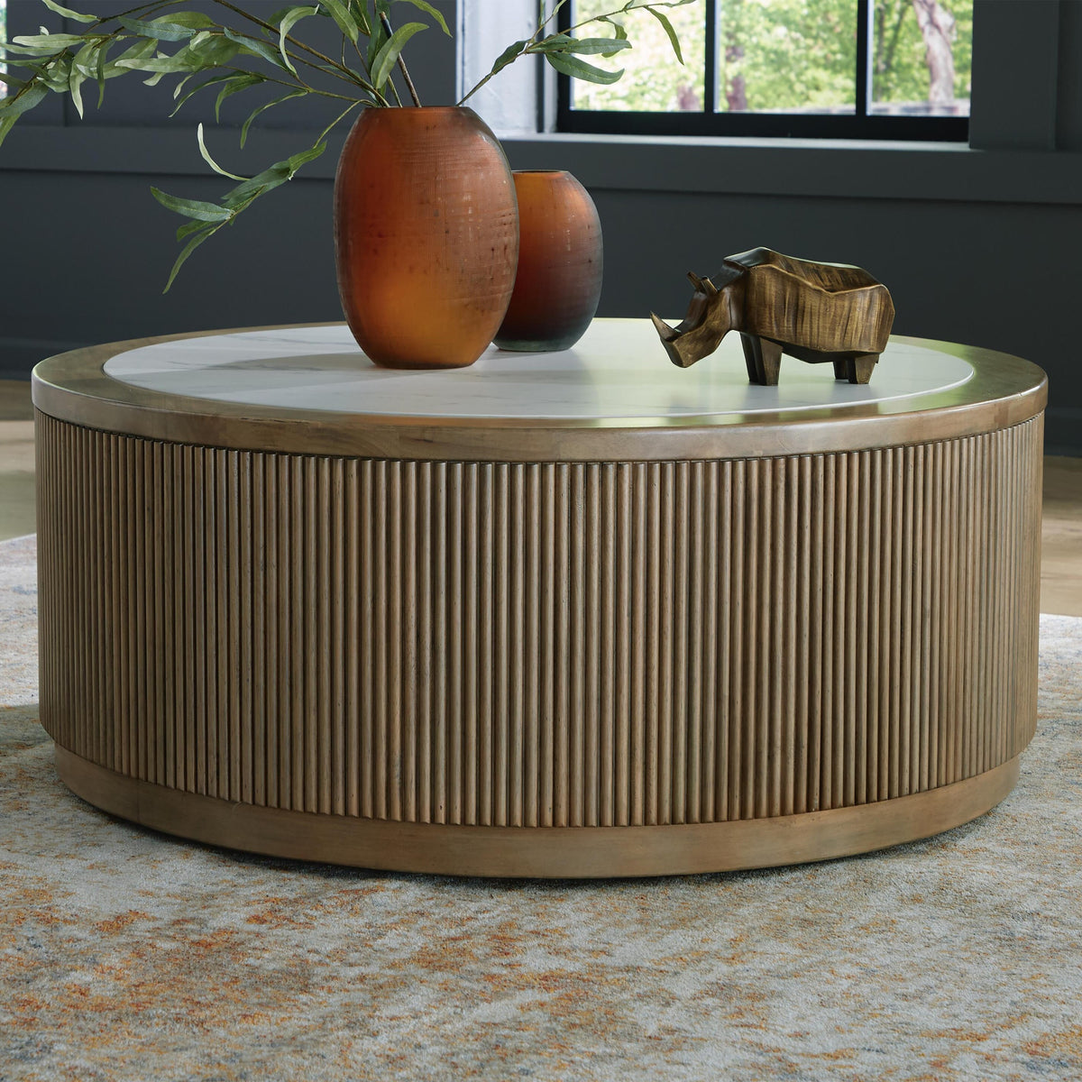 Camdill Coffee Table - Light Brown/White  (T808-SI) - Image 5