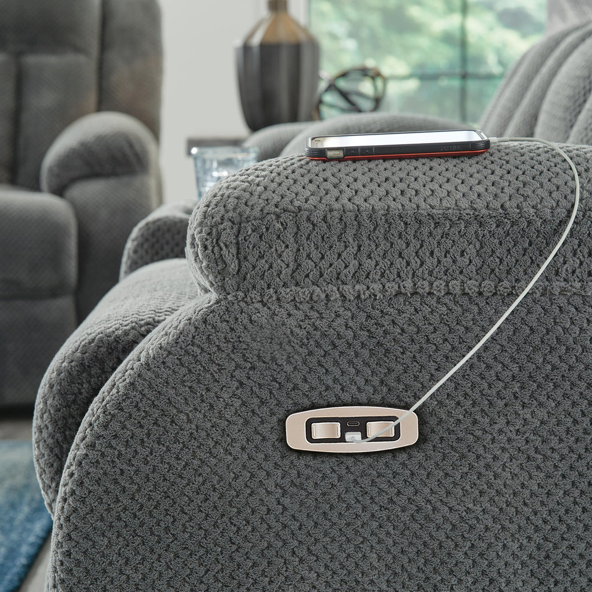 Observation Power Reclining Sofa with Drop Down Table (PC21405-SI) - Image 19