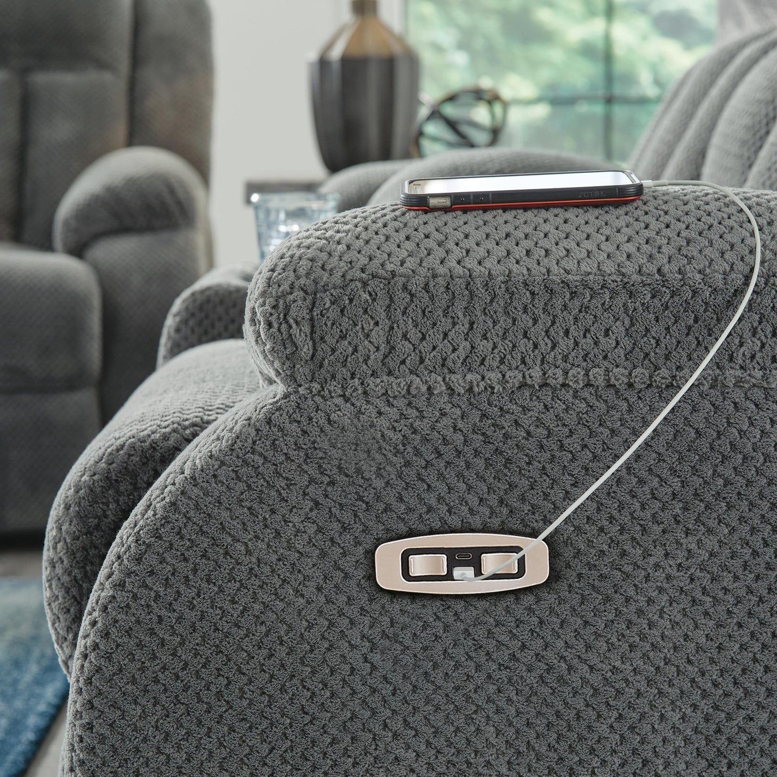 Observation Power Reclining Sofa with Drop Down Table (PC21405-SI) - Image 19