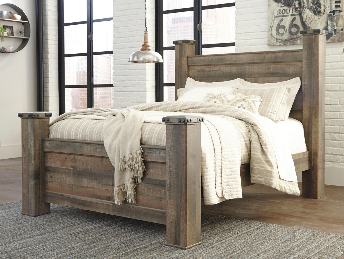 Trinell Poster Bed - Brown  (B446-SI) - Image 4