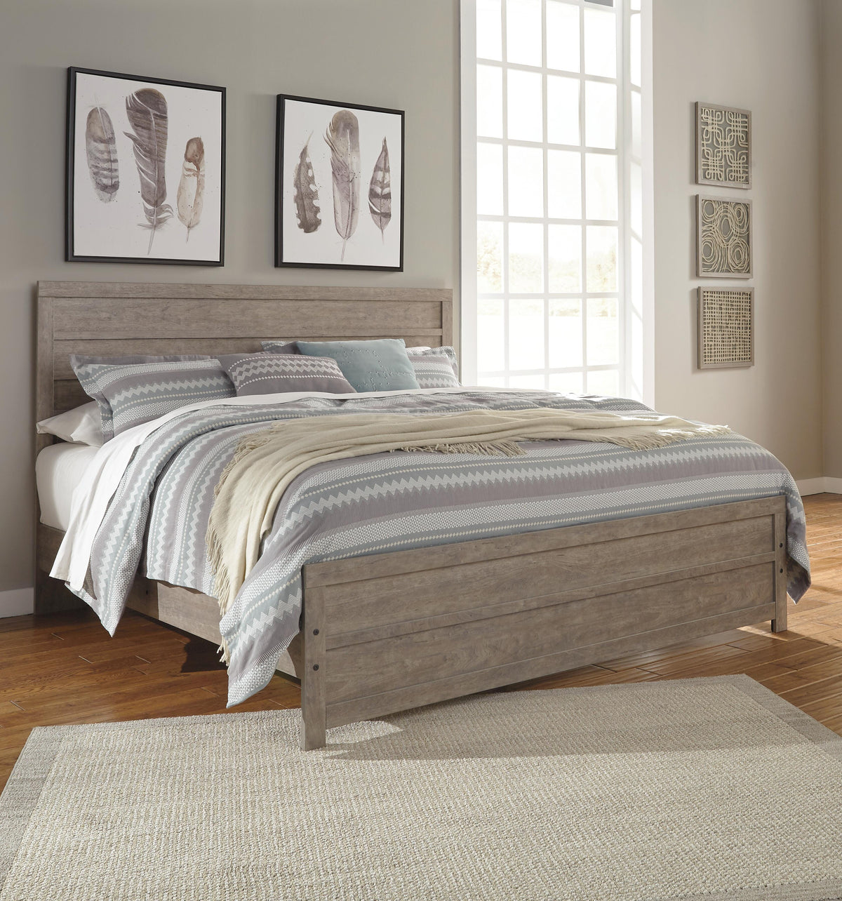 Culverbach Panel Bed, Dresser, Mirror and Nightstand - Gray  (B070-SI) - Image 13
