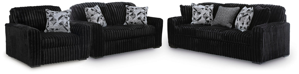 Midnight-Madness Sofa, Loveseat and Oversized Chair (98103-SI)