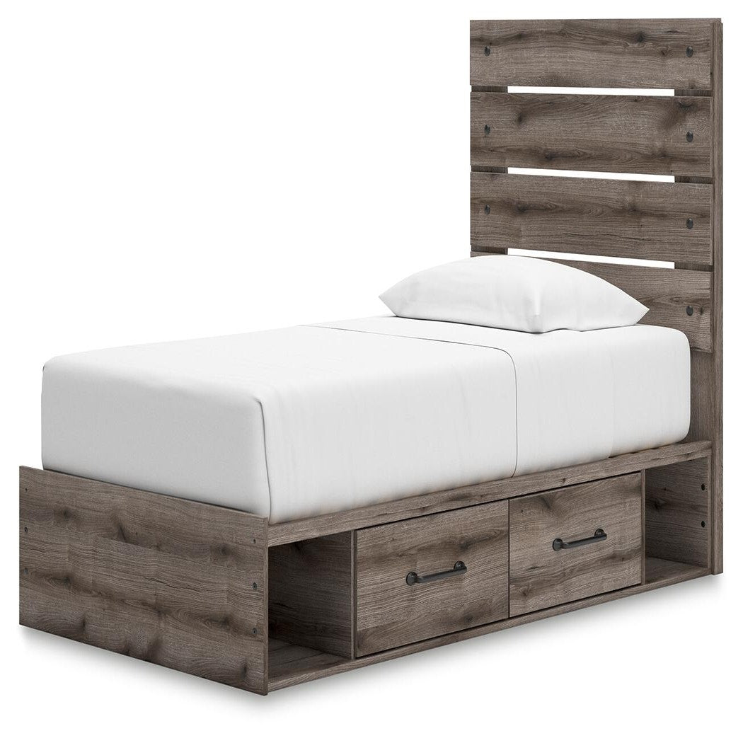 Graystorm Twin Panel Bed with Storage (PCB2405-SI) - Image 3